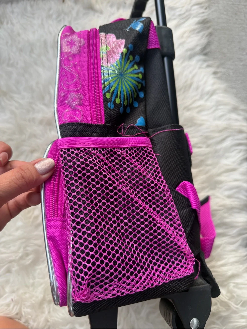 Pink Fairy Trolley Backpack for Kids - Magical Wings Design Y2K.